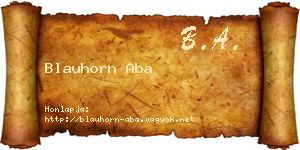 Blauhorn Aba névjegykártya